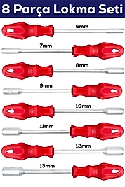 8 Parça Lokma Tornavida Seti (6-7-8-9-10-11-12-13 MM)