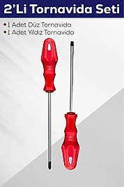 2’li Tornavida Seti 5x100 Düz Ve Yıldız Tornavida