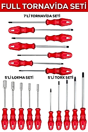 17 PARÇA TORNAVİDA SETİ (TORX&LOKMA&TORNAVİDA)